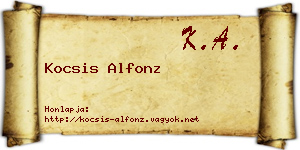 Kocsis Alfonz névjegykártya
